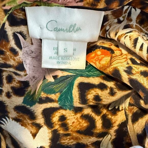 Camilla Button Down Top Fauna Electra Embellished Size S - Picture 3 of 12